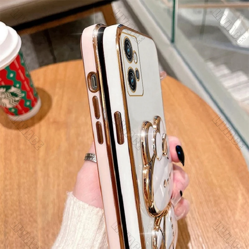 G 32 Cute Rabbit Mirror Plating Luxury Phone Holder Case On For