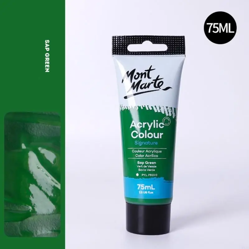 MXLC 완전한 아크릴 페인트 75ml 튜브, 비 독성, 화려한 색상, 아티스트에게 적합, 직물 공예기, 세라믹