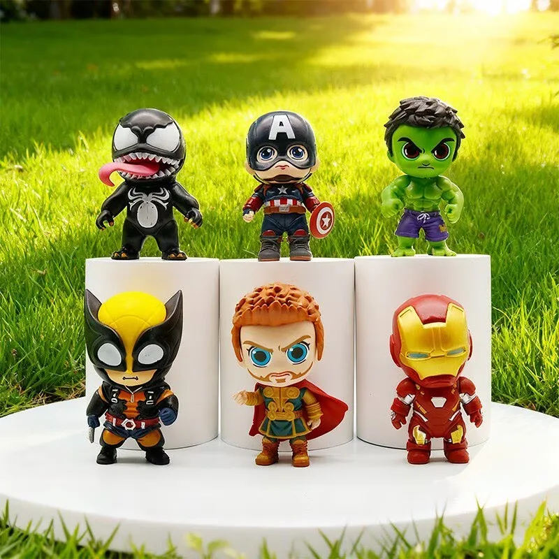 Marvel vingadores anime animação capitão américa hulk homem de ferro figura colecionável brinquedo escultura pvc decoração brinquedo das crianças gif