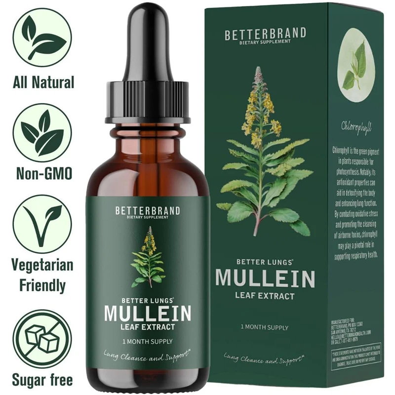 Mullein Drops Better Brand Lungs Mullein Drops for Lungs-Cleanse and Respiratory Support Powerful Mullein Leaf Extract for Bronchial