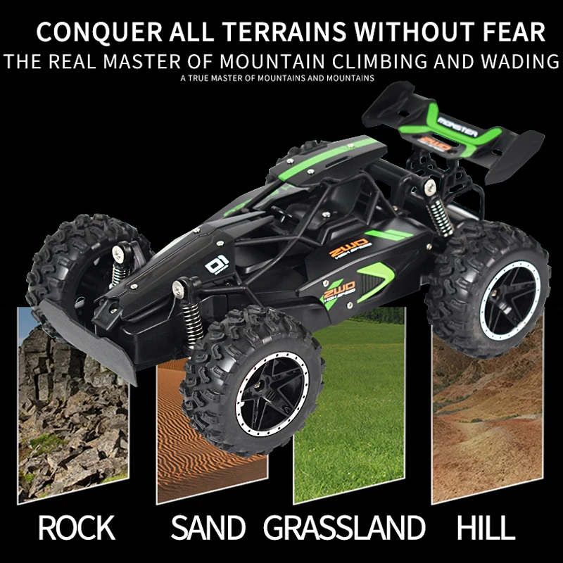 Rc Car Toys for Boys High Speed Remote Control Truck Cross-Country Cars Children Gift 2.4G Off-Road Vehicle 1:18 Electric Model 2