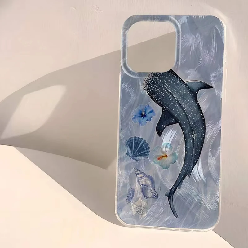Ocean Shark Whale Design Shockproof Bumper Phone Case Cover