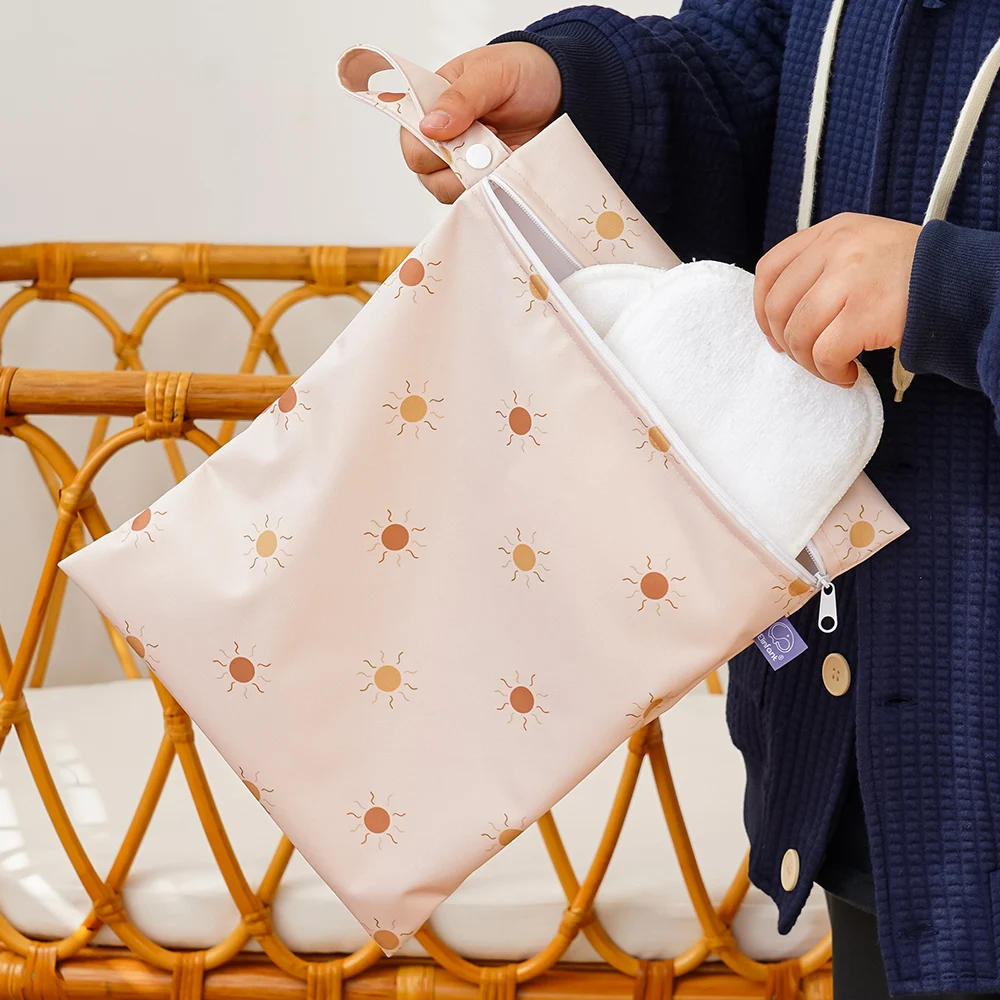Elinfant Rainbow & Sun Pirnt 3PCS 휴대용 보관 가방 여행 워시 화장품 가방 방수 기저귀 가방