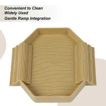 Tortoise Food Bowl Small Reptile Bath Dish 2-in-1 Stain-Resistant Turtle Bathing And Feeding Tub For Snake Gecko Tortoise Tank