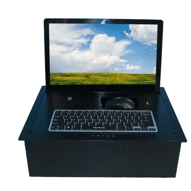 

15.6/17.3/18.5/21.5 inches flip up lcd sensor paperless conference system meeting sensor desktop audiovisual