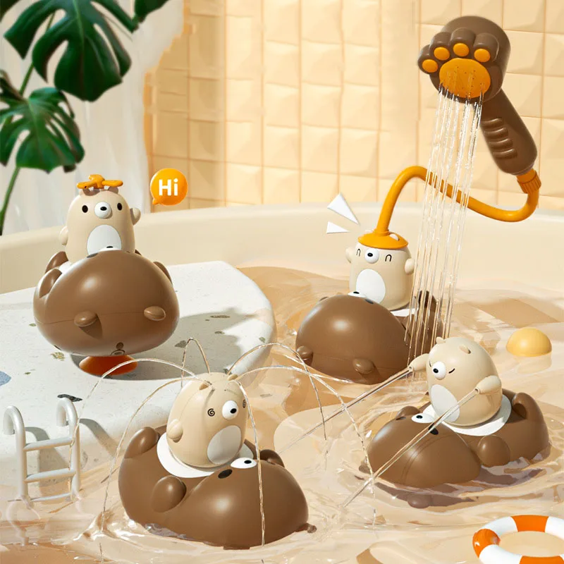 

Baby Bath Toys for Kids Spray Water Shower Summer Pool Bathtub Tub Water Toys Sucker Bath Toys Baby Bear Electric Sprinkler Toy