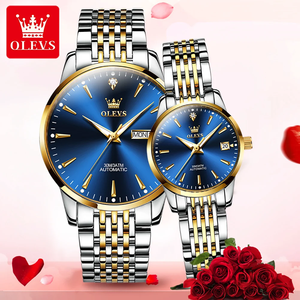 olevs 6635 couple watches luxury business brand automatic mechanical watch waterproof luminous watch for couple week date watch OLEVS 6635 Couple Watches Luxury Business Brand Automatic Mechanical Watch Waterproof Luminous Watch For Couple Week Date Watch 2