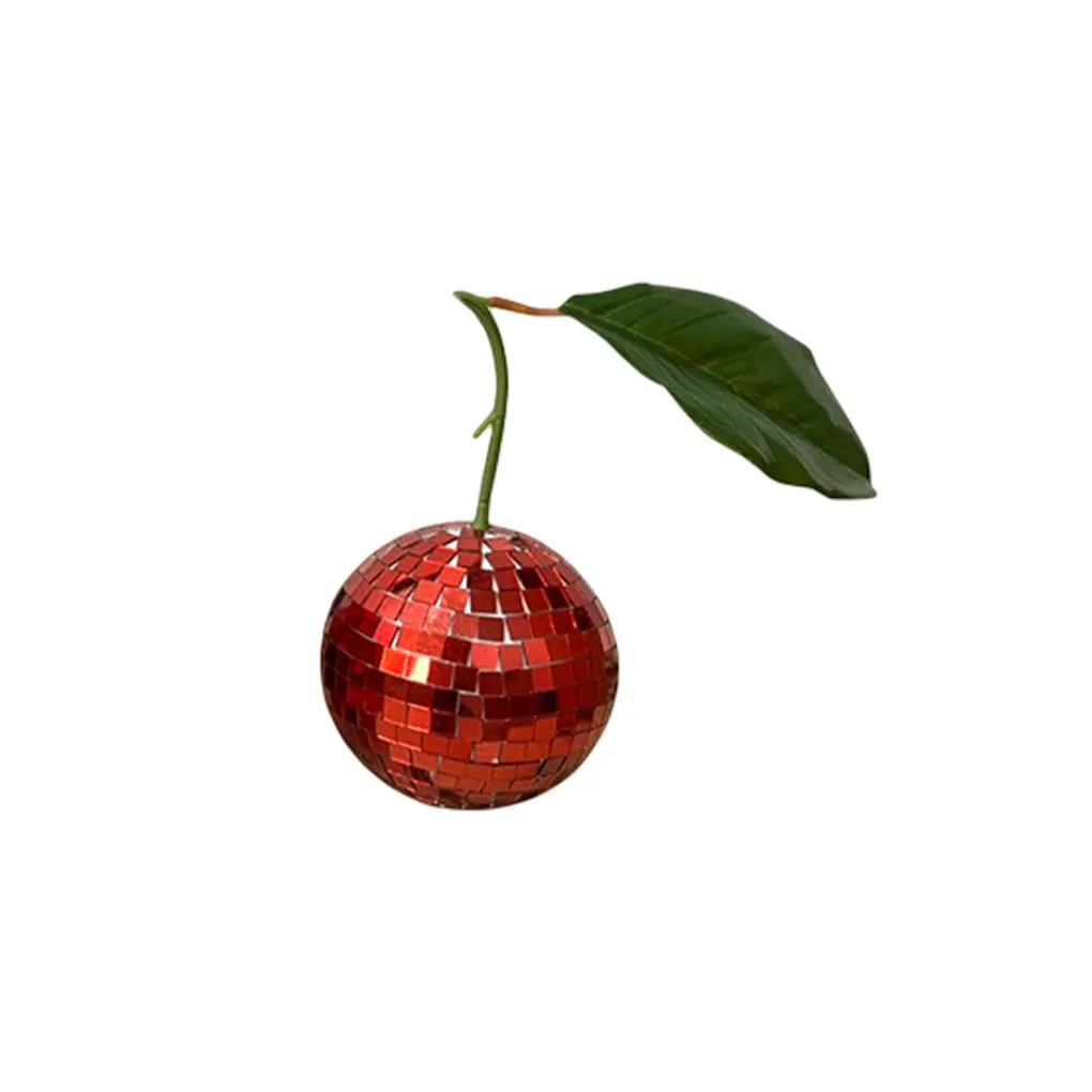 

Вишневые дискотечные шары, современные кавайные двойные зеркальные светящиеся шарики, стеклянные круглые домашние украшения, для бара, диджея, клуба, красные одиночные 15 см