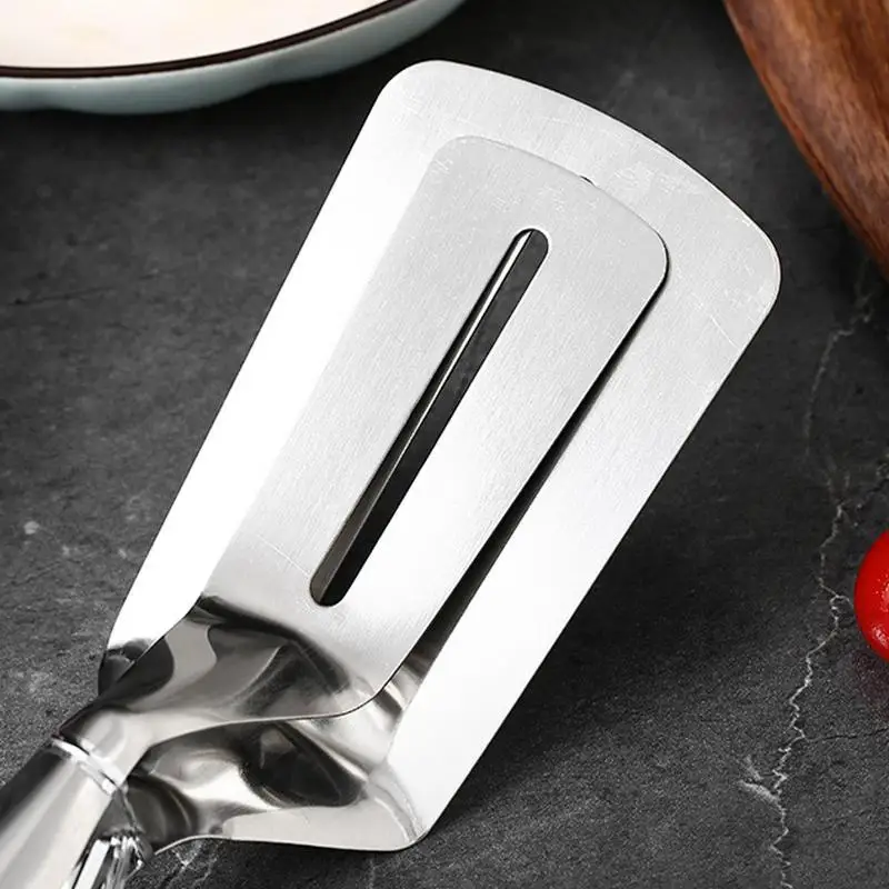 Stainless Steel Multifunctional Fish Spatula Clip Steak Bbq Tongs Pancake Fried Pizza Steak Bread Kitchen Tool