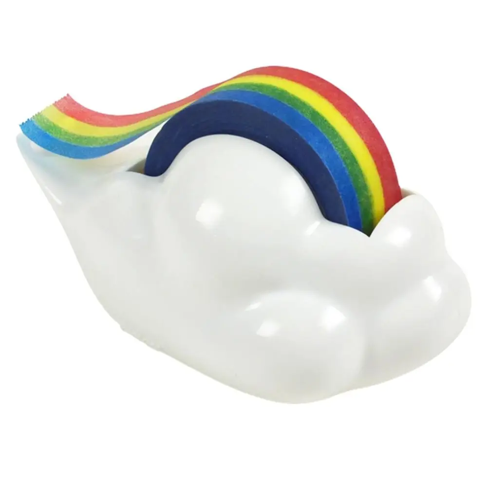 

Desktop Decorations Cloud Tape Dispenser Creative Cloud Shape Non-Skid Base Cute Cloud Tape Holder Rainbow Masking Tape