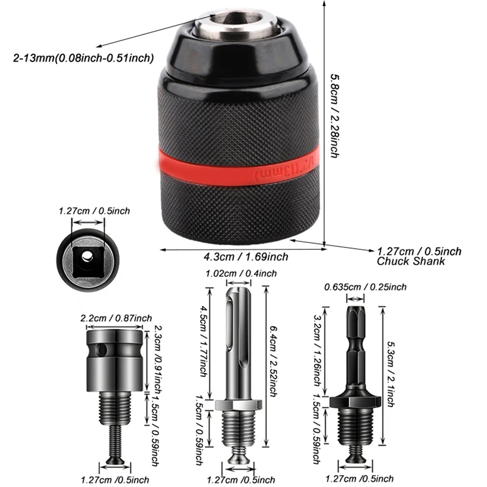 JENTORIX 2mm-13mm Metal Keyless Drill Chuck - Mechanism Detail