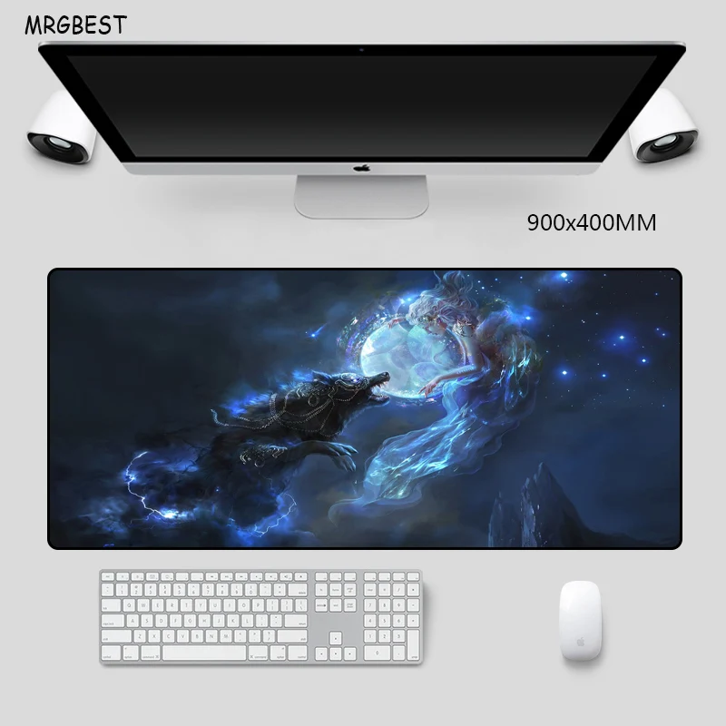 

Коврик для мыши MRGBEST, большие коврики с запертыми краями, Нескользящие, резиновые, синие, для геймеров