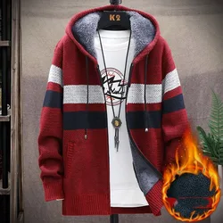 2023 Autumn and Winter Men's Hooded Zipper Pocket Patchwork Screw Thread Fashion Casual Elegant Office Lady Long Sleeve Coat