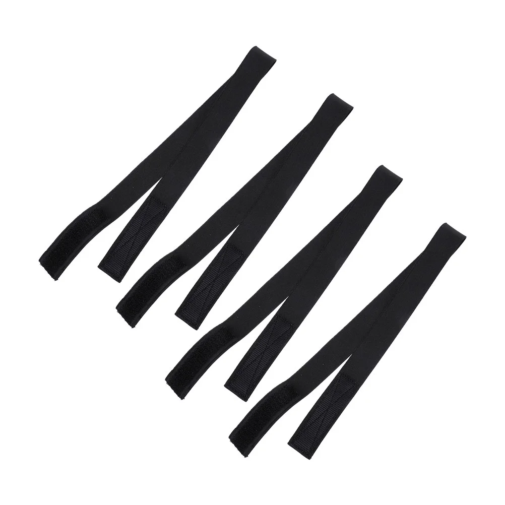 

4 Pcs Elastic Band Straps Fixed Headband Women Adjustable Black Mesh Belt