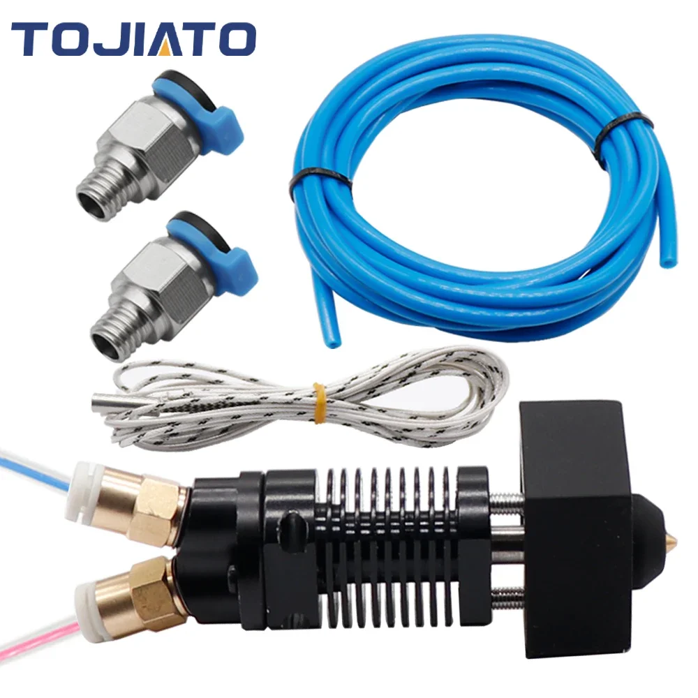 Dual-Color Hotend Extruder with Silicone Sock and Thermistor