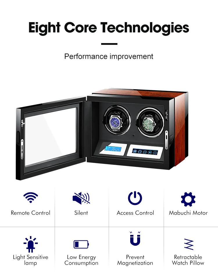 Saeb6922eaa4c4df896af65aa876413a12 Embers Watch Winder Wooden Shaker Automatic Winding Watch Storage Box 9 Slots Safe Jewelry Collection Cabinet Display