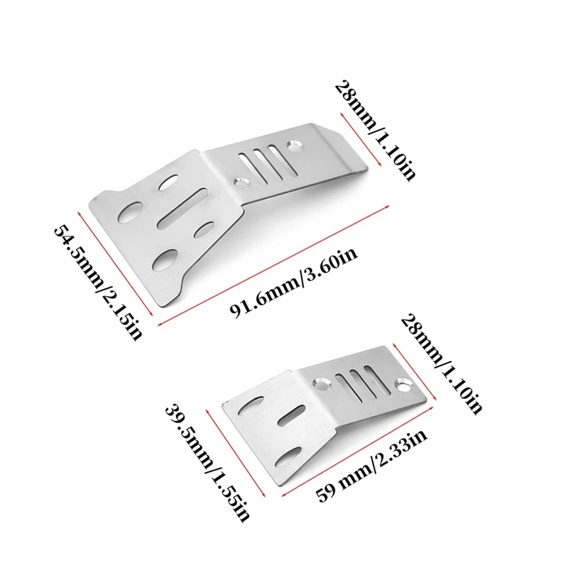 【플래시&딜】{Arrma Mojave 1/14 RC 자동차 업그레이드 액세서리용 RC 자동차 업그레이드 스테인레스 스틸 전면 및 후면 섀시 가드 키트