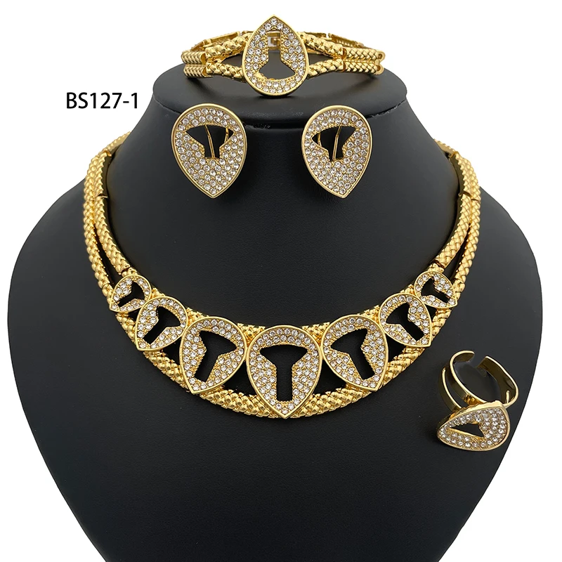 Gold Color Dubai Jewelry Sets For Women Gold Plated Necklace Sets