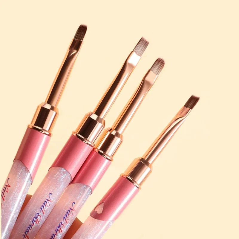 Pink Nail Glue Phototherapy Pen UV Gel Brush Pen Acrylic Nail Art Painting Drawing Brush Manicure Professionnel Brushes Tool 3