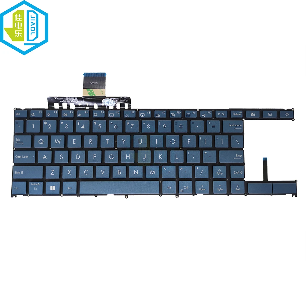 Teclado Backlit para Laptop dos Eua Teclados Ingleses Teclados Azuis Asus Zenbook Pro Duo Ux481 Ux481f Ux481fl Ux481fa 0knb05622us00 - Imagem 4