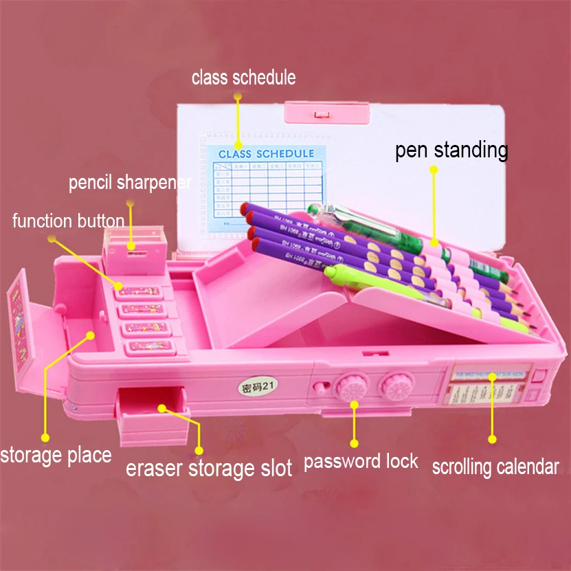 Pencil case Estojo Escolar password pen case Unicorn Kawaii Pencilcases multifunctional pencil box Korean school stationery
