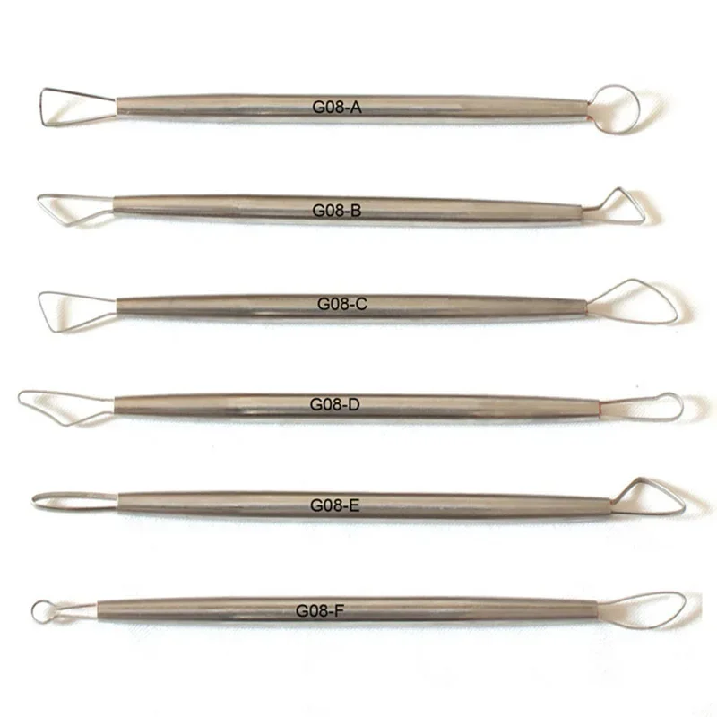 Description Picture 5 of itemStainless Steel Aluminium Handle Scraper Pottery Ceramic Carving Tools Clay Sculpting DIY Tool