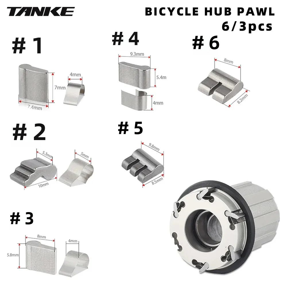 3/6 Set Bike Hub Pawls Bicycle Freehub Spring Claw Accessories for MTB Road Cycling
