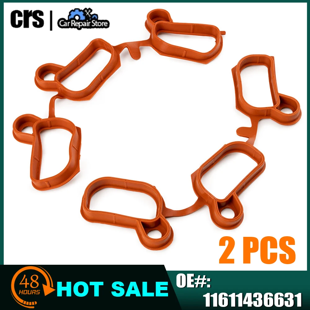 A Pair Intake Gaskets Kit for X5-X3 328i-528i E46-M54 E83-E53 E85-E60 11611436631 Engine Intake Manifold Rubber Gasket
