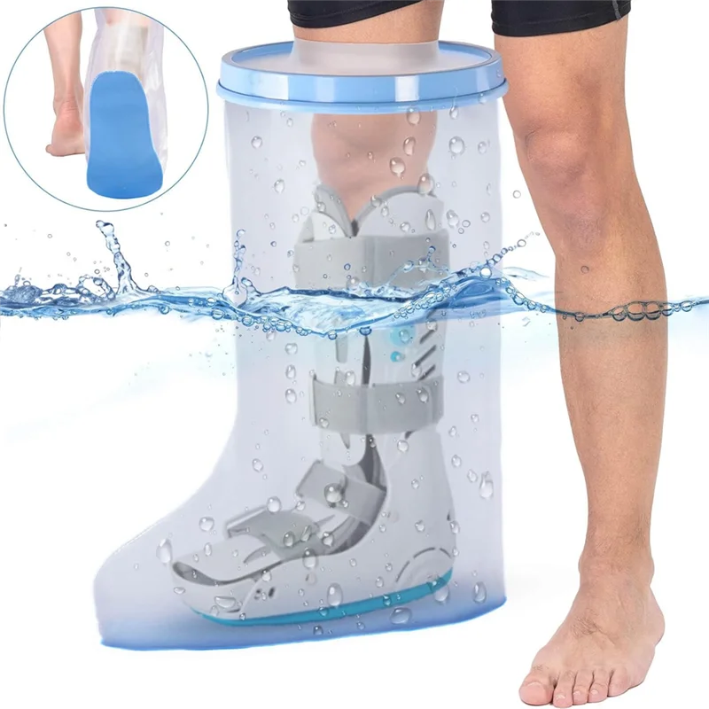 A96I-방수 엑스트라 와이드 레그 캐스트 커버 (샤워용, 미끄럼 방지 바닥, 다리 수술 상처용 다리 보호대)