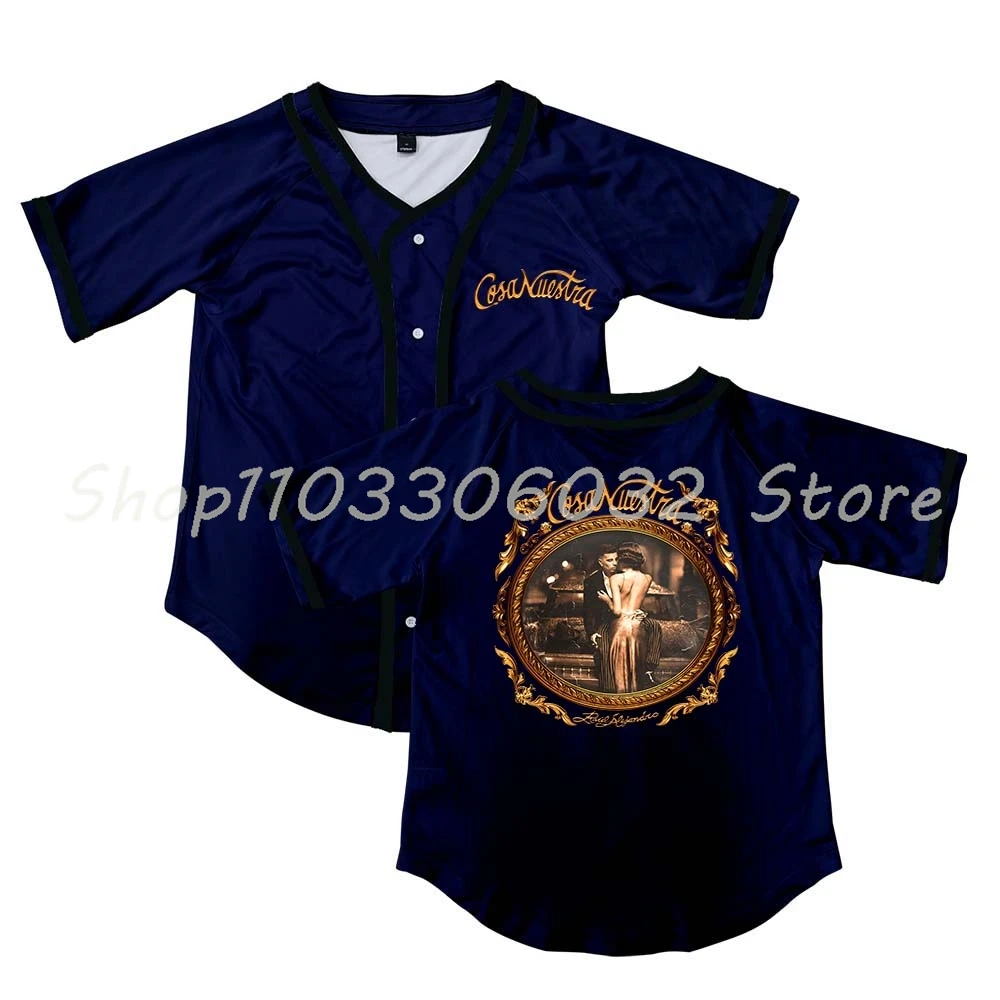 Rauw Alejandro Cosa Nuestra Album Button V-Neck Shirt Women Men Short Sleeve Streetwear Clothes 4