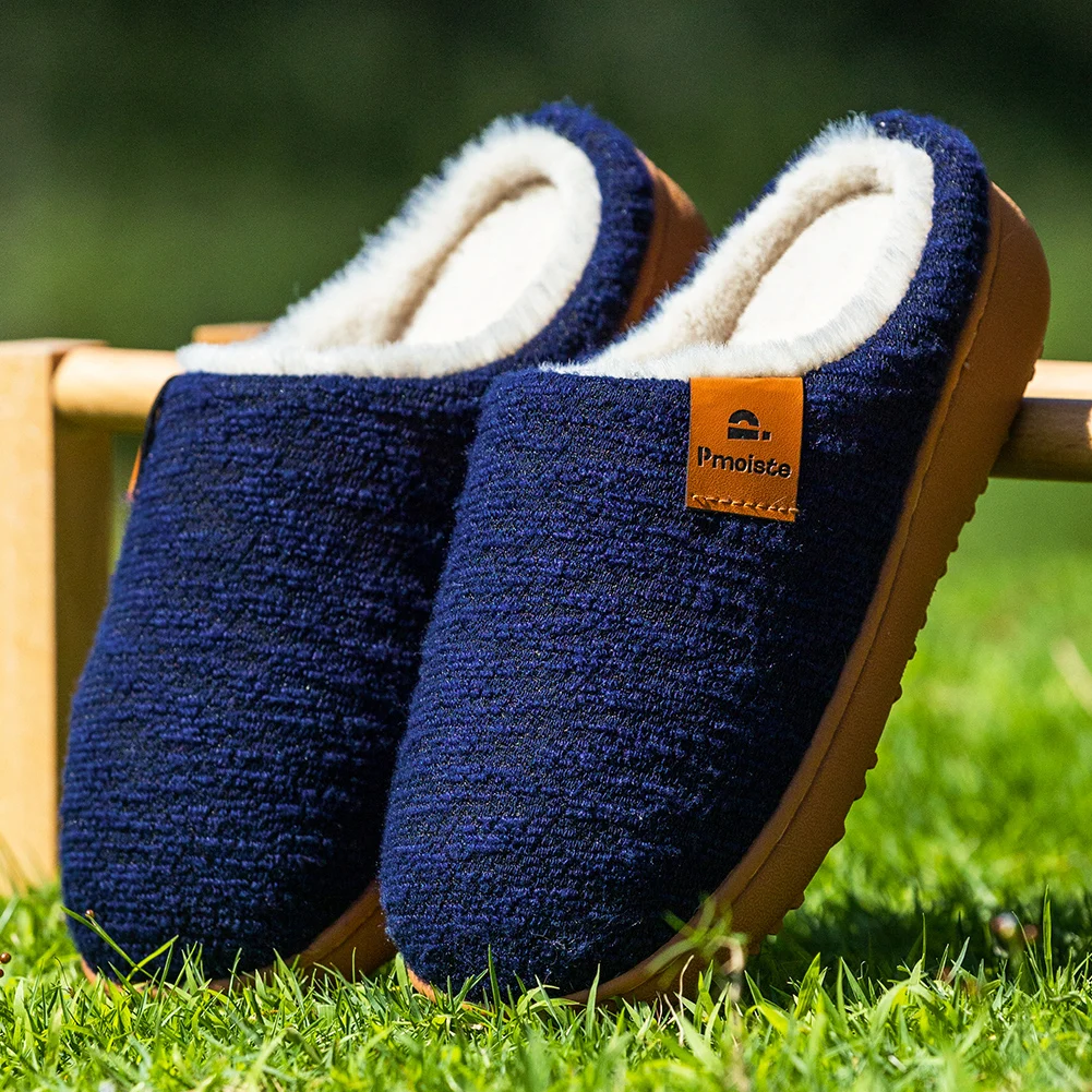 Winter-Damenhausschuhe mit TPR-Sohle, rutschfest, weich gestrickt, bequeme und warme Indoor-Freizeitschuhe.
