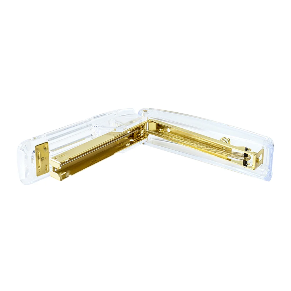 Desktop Stapler Stationery Accessories Gift Transparent Acrylic Standard Stapler For Home School Office Gold hand stapler metal stapler office supplies