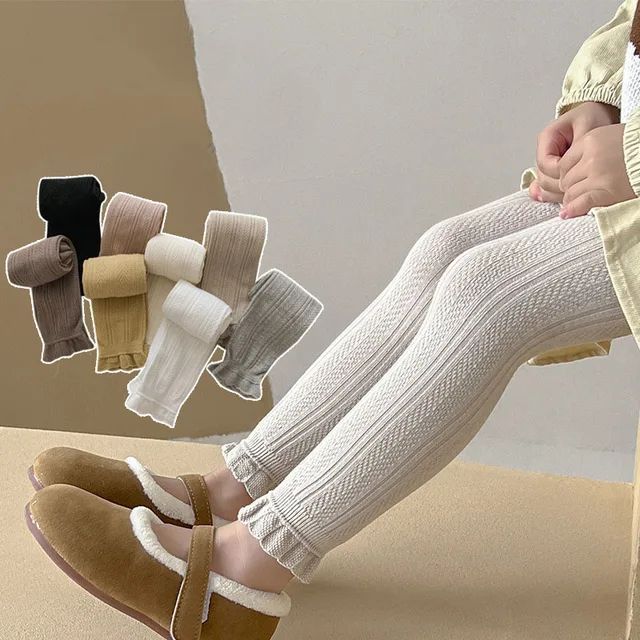 Rüschen Strick Leggings für Mädchen