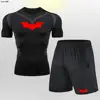 T Shirt Shorts Suit Men Tracksuit Bat Compression Gym Tight Yoga Sets Workout Jogging Top Fitness Clothing Sportswear 4