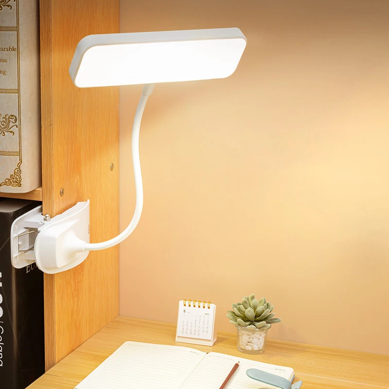 클립이 있는 Led 눈 보호 책상 램프 Usb 충전식 테이블 램프, 360 ° 유연한 공부 램프, 침실 독서용 책 야간 조명