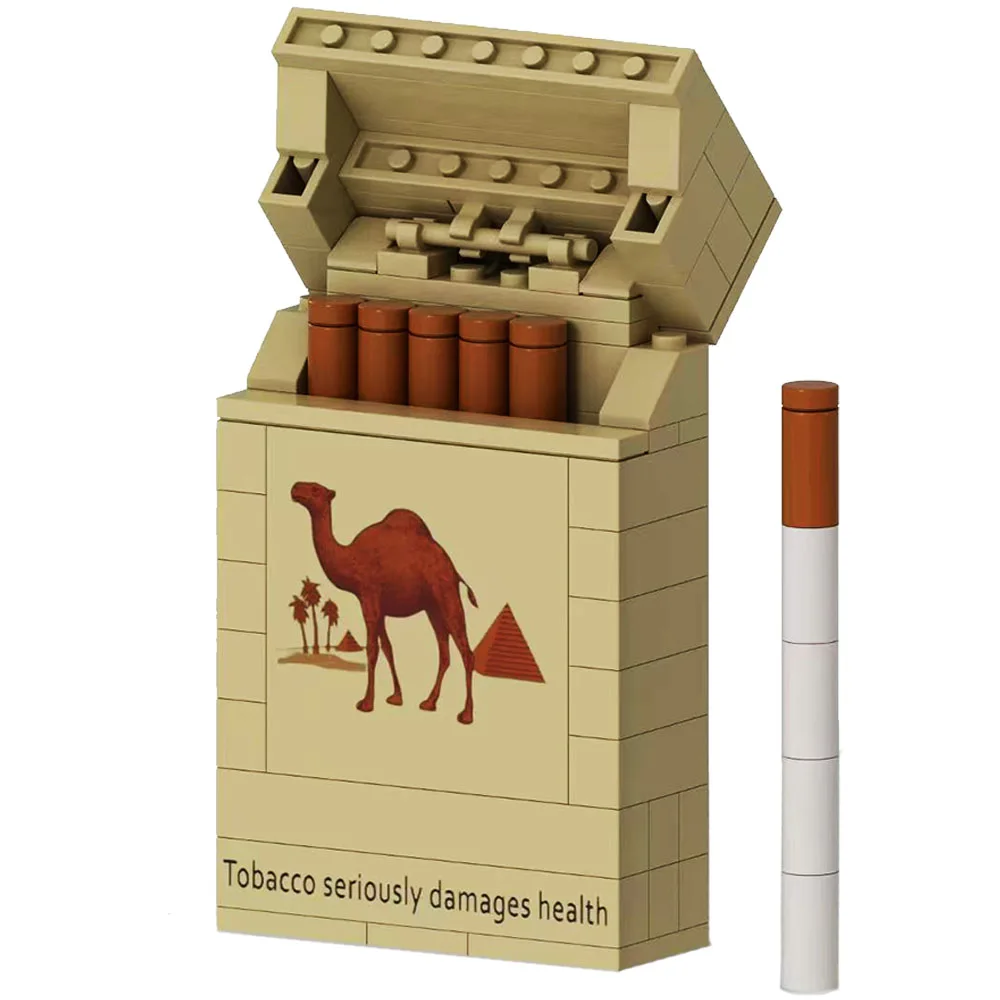 MOC New Collect Brand Cigarette Box Smoke Blocks Red Yellow Green Creative Build