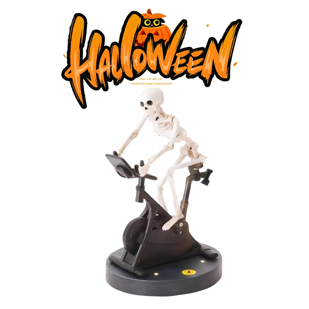 Resin Halloween Skeleton Decor Halloween Skeleton Decorations Skeleton Riding An Exercise Bike Halloween Decorations