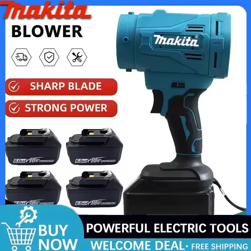 마키타 고속 브러시리스 전기 에어 블로워 6단 제트 터보 팬 130000RPM 강력 팬 무선 에어 더스터 도구