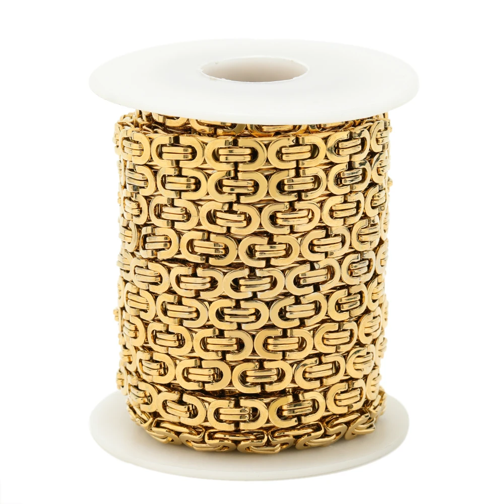 1 Meter Edelstahl, Breite 8/6 mm, klobige große Ketten, flache Gliederketten für DIY klobige dicke Schlossketten, Halsketten, Schmuckherstellung – Detail 7