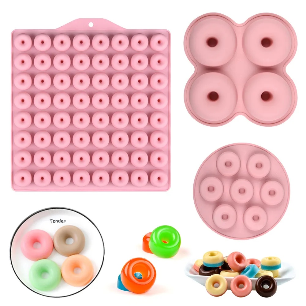 Cute Mini Donut Silicone Biscuit Baking Mold Little Donut Chocolate Mold Silicone Biscuit Baking Tool