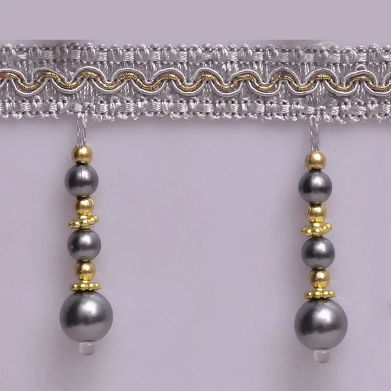 11 Meter Curtain Trims Beaded Pendant Lace Trim Tassel Bead Fringe Curtain Accessories Upholstery Decor Ribbon DIY Sewing Crafts