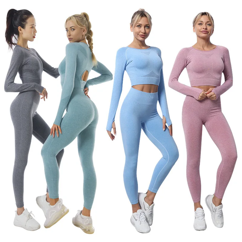 Women Tracksuit Outfits Yoga Set Fitness High Waist Leggings Gym