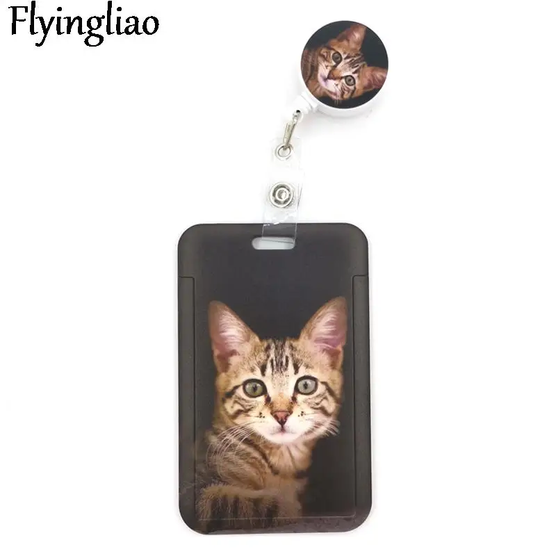 Real Lovely Cat Fashion Women Card Holder Lanyard Colorful Retractable Badge Reel Nurse Doctor Student Card Clips Badge Holder