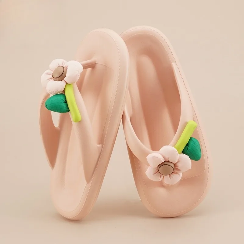 Summer EVA Women Flip Flops Cute Flower Outdoor Beach Sandals Fashion Platform Slippers Indoor Home Slides Garden Shoes