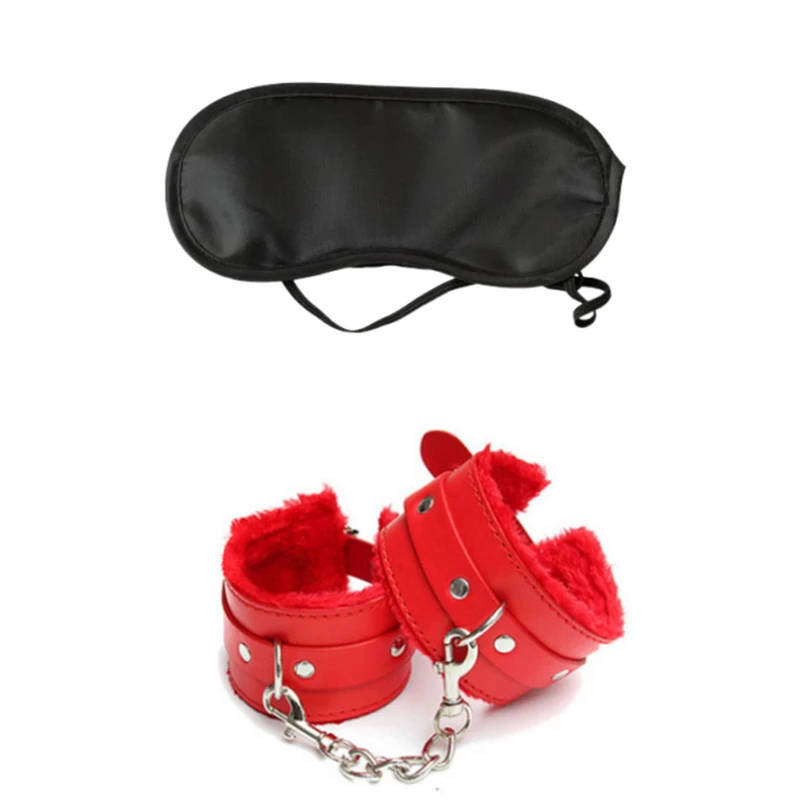 Sex Party Toys Erotic Sex Toy Sex Toys Sex Bondage Toys 2pcs PU Leather Sex Handcuffs with Eye Mask Sex Toys for Couples Adult Games Slave Bondage Restraints Erotic Accessories