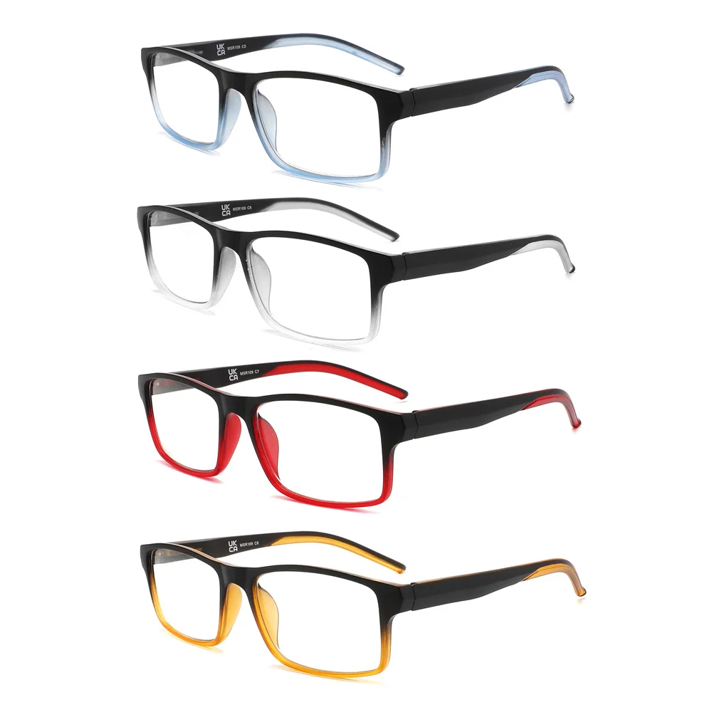 Reading Glasses MODFANS Reading Glasses For Women Blue Light Readers Men Rectangular Unisex Lightweight Frame Comfortable Spring Hinge Eyeglasse