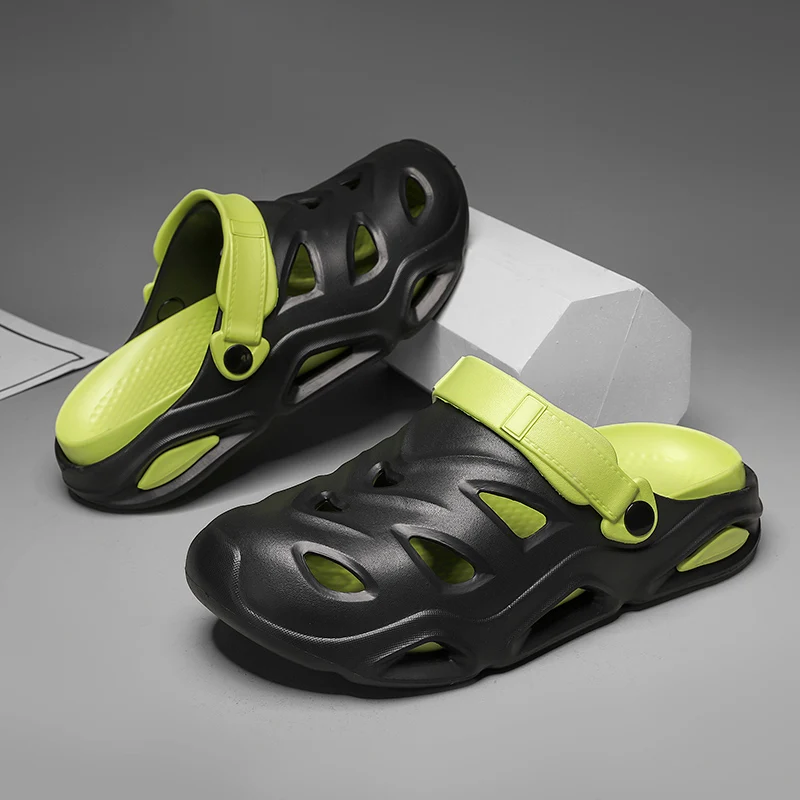 Los zuecos para hombre son zapatos de jardín ligeros, cómodos y suaves, zapatos de agua huecos transpirables, sandalias de playa