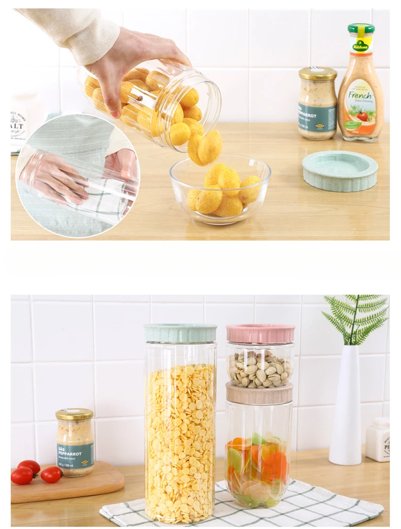 Wheat Food Storage Tank Kitchen Covered Plastic Sealed Tank Whole Grain  Storage Tank Kitchen Storage Organization Bottles Boxes - AliExpress