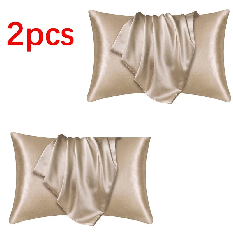 Luxurious Silk Satin Pillowcase - Hair & Skin Beauty Collection, Set of 1 or 2 Pillow Covers