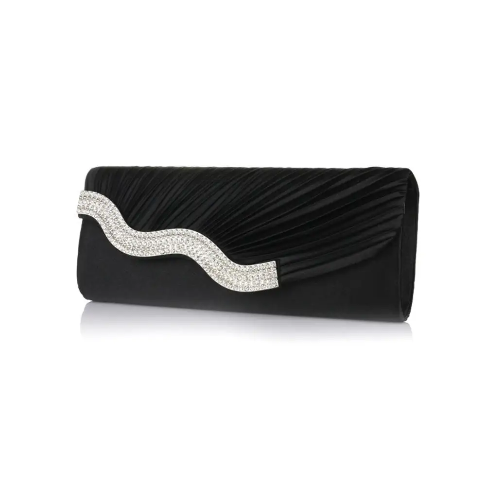 Fashion Shiny Evening Clutch Bag for Women's Wedding Party Banquet Female Crystal Day Long Purse Chain Diamond Shoulder Bag